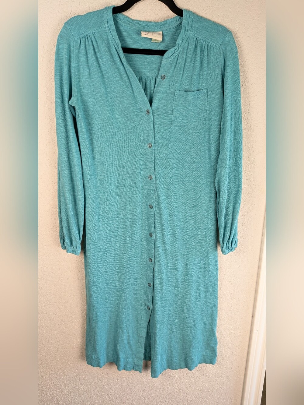 Anthropologie Saturday Sunday 100% Cotton Midi Dress XS Long Sleeve Button Front